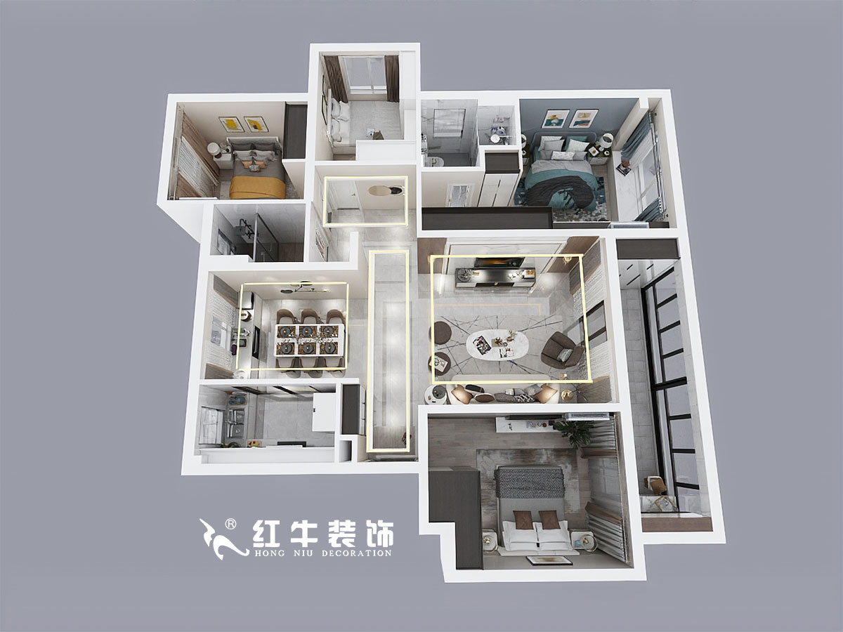 余玮_荣盛华府1-201-140㎡-现代风格00鸟瞰图